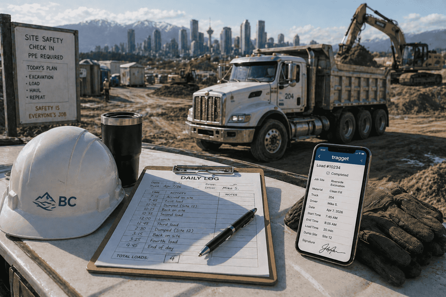 BC dump truck ready for first dispatch of the construction season